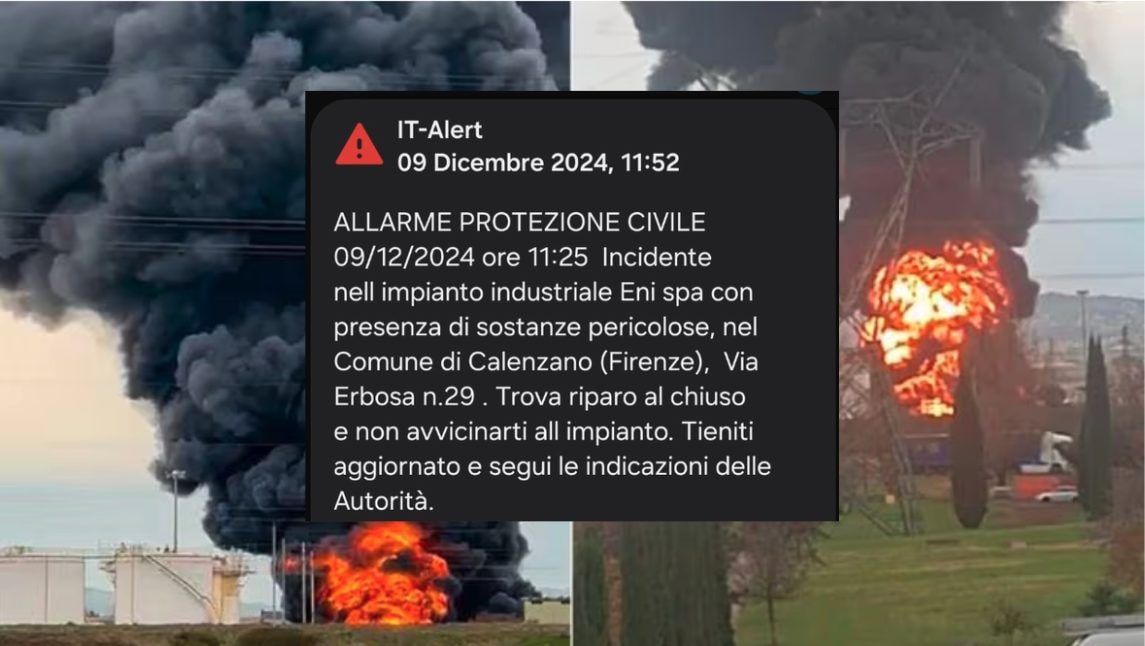 Eni warehouse explosion, IT-Alert sounds for the first time but the warning goes off an hour after the accident