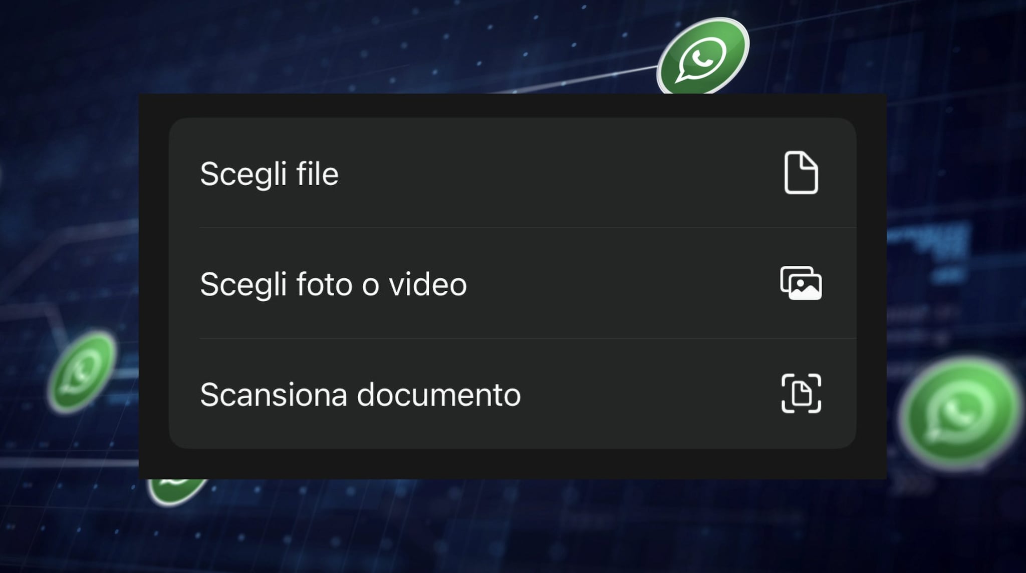 WHATSAPP | The options of the new "Scan Document" function