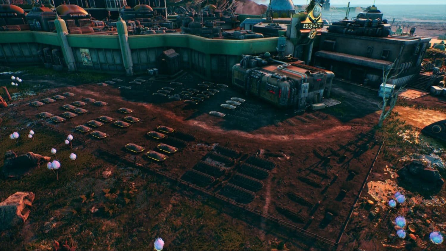 THE OUTER WORLDS | Outside the walls of the first city, there is the cemetery where the citizens/workers are buried: of course, only those who can afford it.