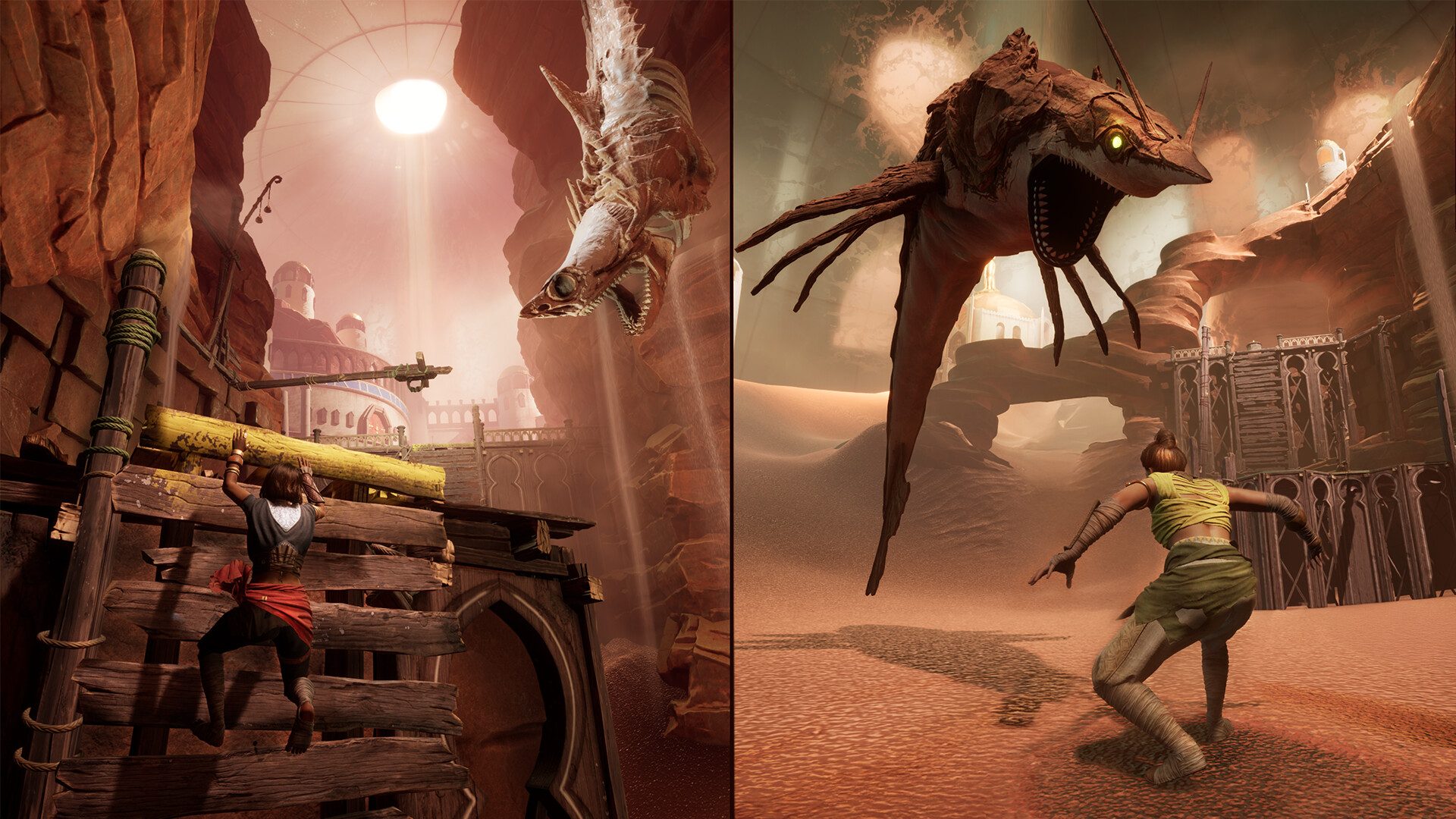 Split fiction | The game uses the split screen, the screen divided into two, typical of a co-op experience.