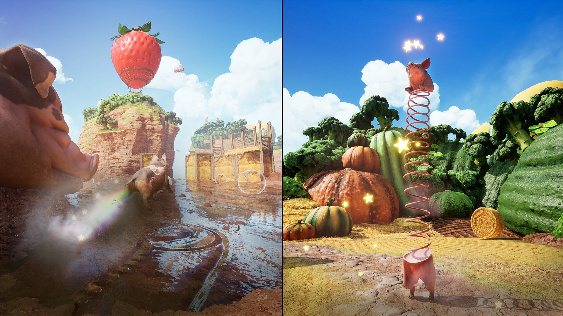 Split fiction | In the game it will happen to see mine and Zoe transformed into fantastic creatures: in this case they are two magical pigs.