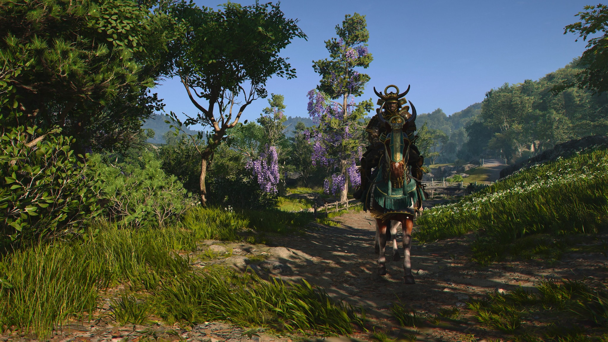 Assassin's Creed Shadows | Yasuke on horseback, both finely armed.