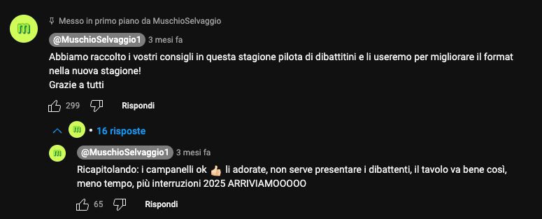 YouTube | The comments under the latest video of wild musk