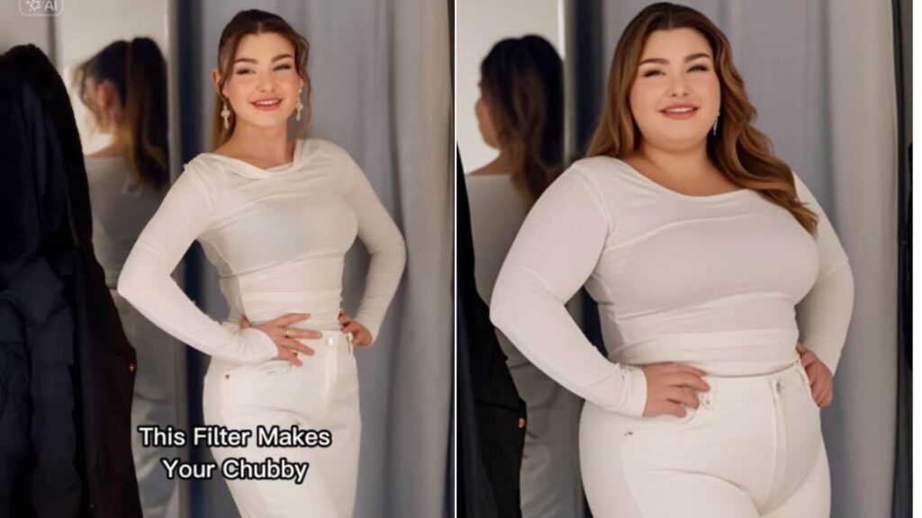The filter to become "chubby" that we didn't need: "ridicule our body"