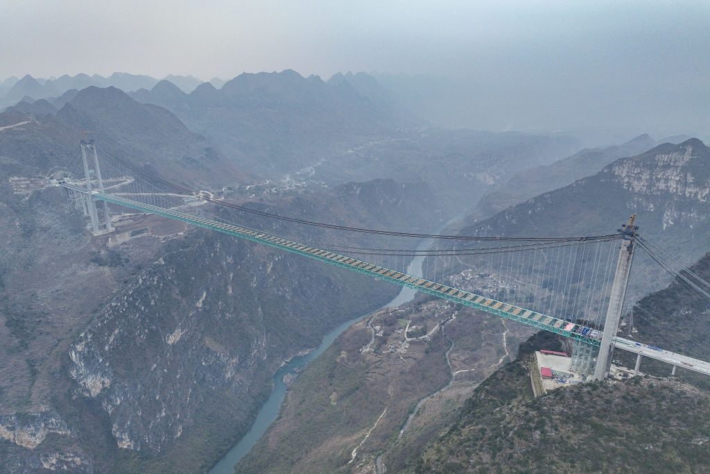 The Huajiang Canyon Bridge, the highest bridge in the world. Credit: Getty