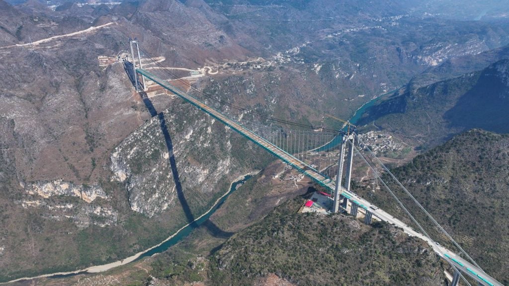 The Huajiang Canyon Bridge, the highest bridge in the world. Credit: Getty