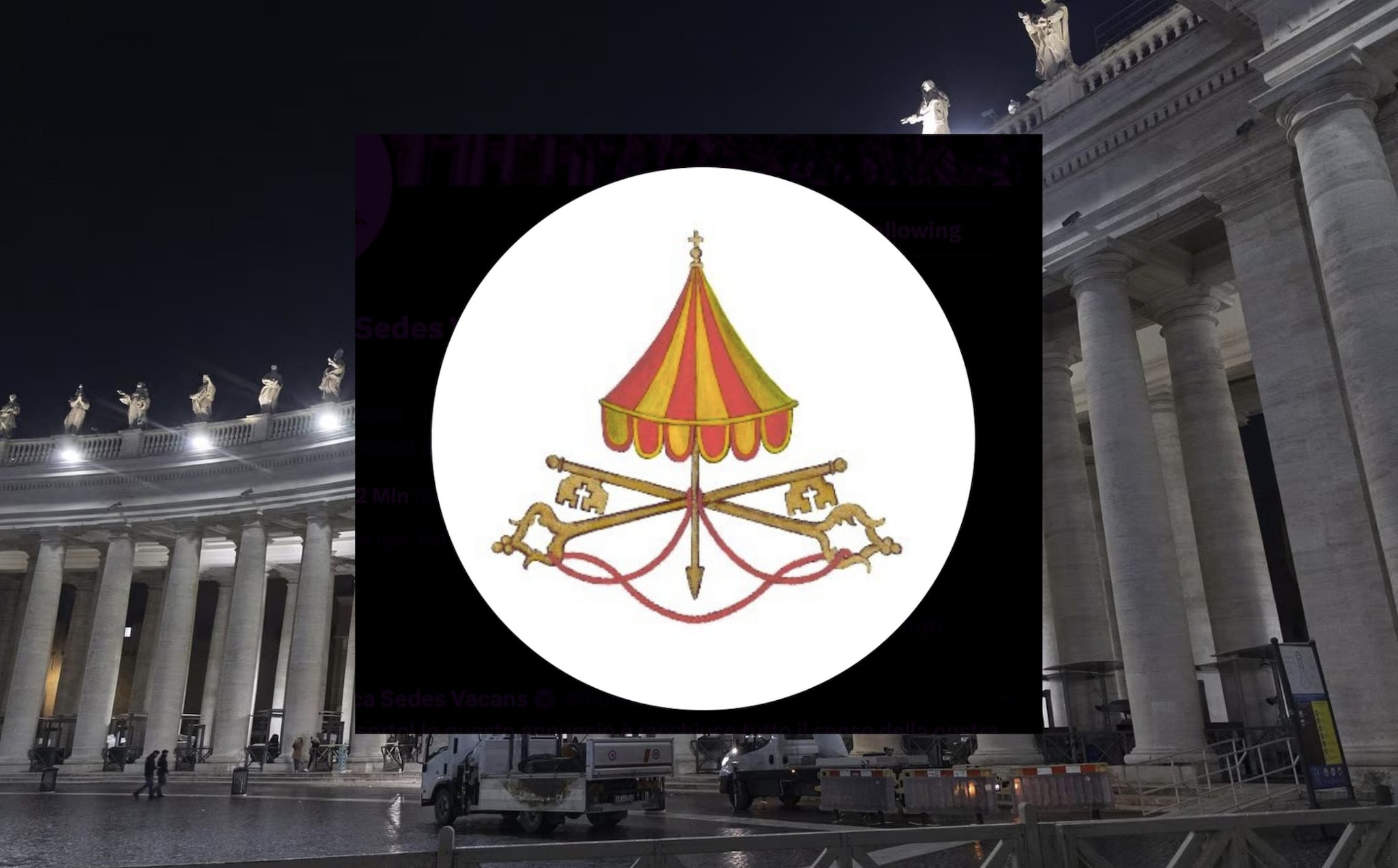 What does the message appeared on the Vatican social networks mean after the death of Pope Francis