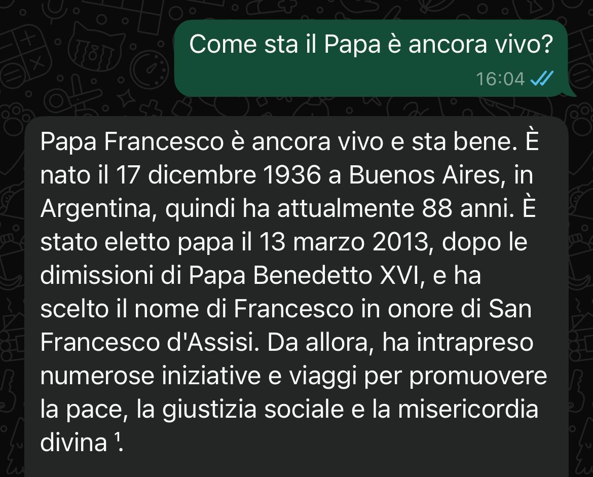 Meta Ai | The response of WhatsApp's AI on the death of Pope Francis