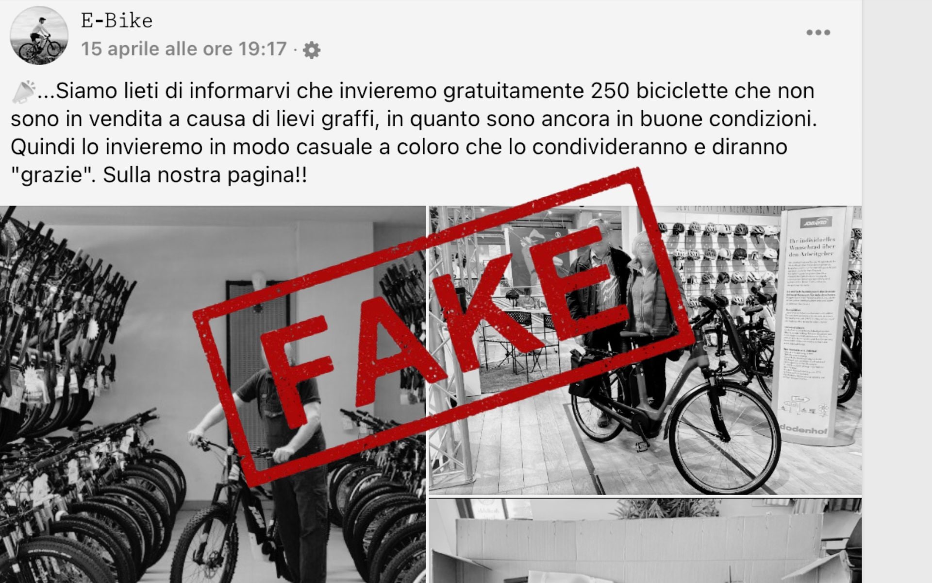 How the electric bike scam works on Facebook