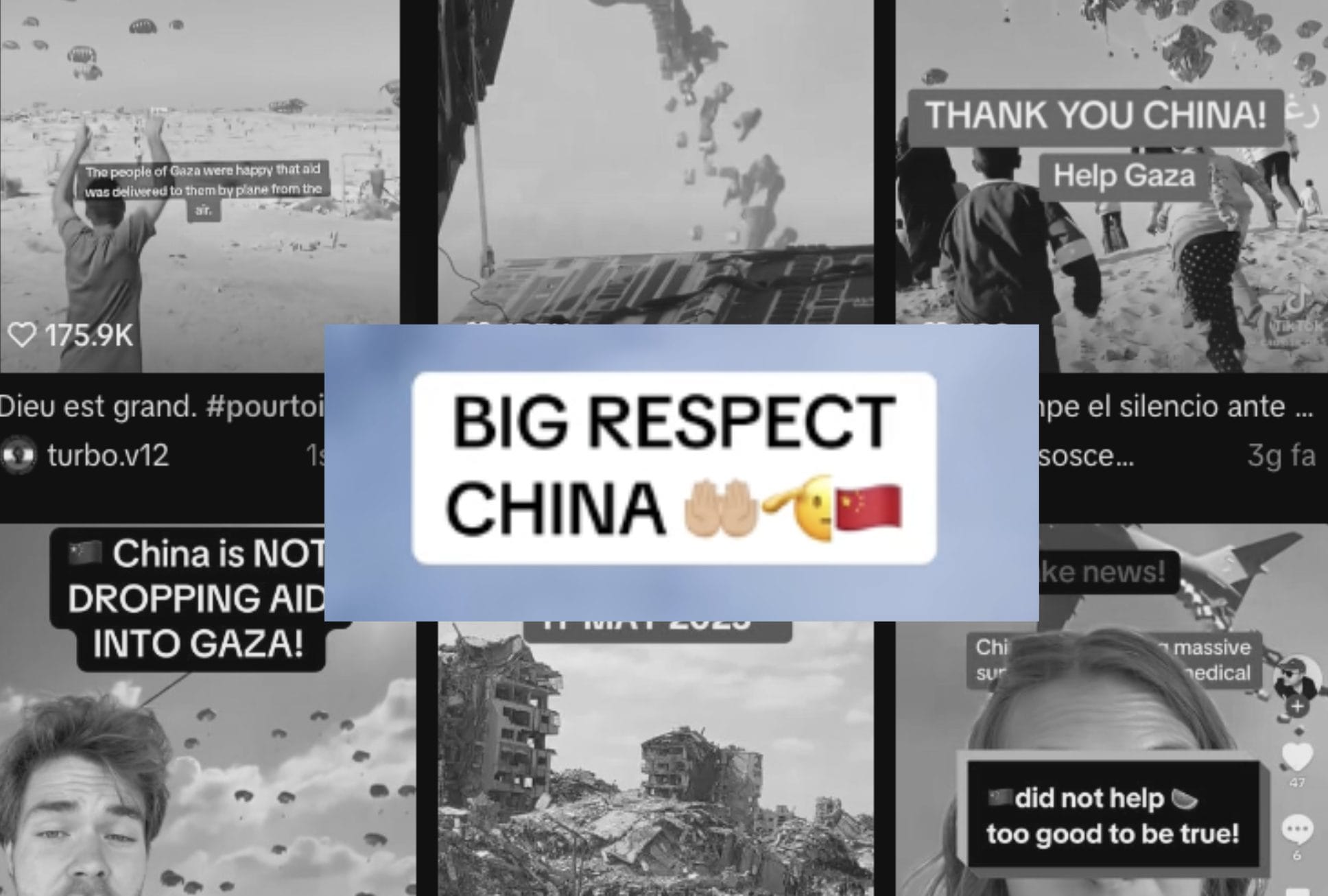 On social networks, video of Chinese planes shoot that launch humanitarian aid on Gaza: what's behind