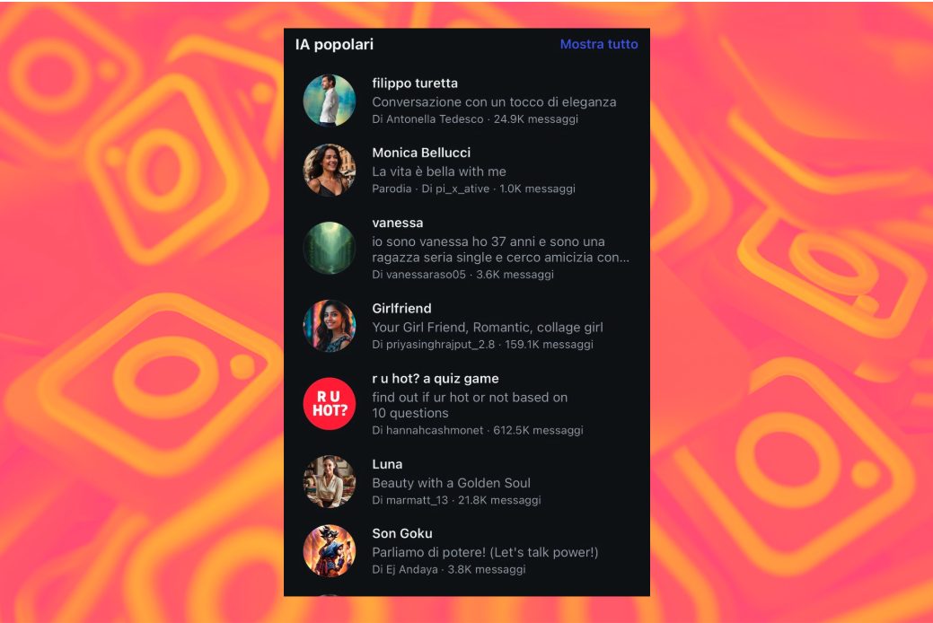 Instagram | The chatbots of Meta Ai