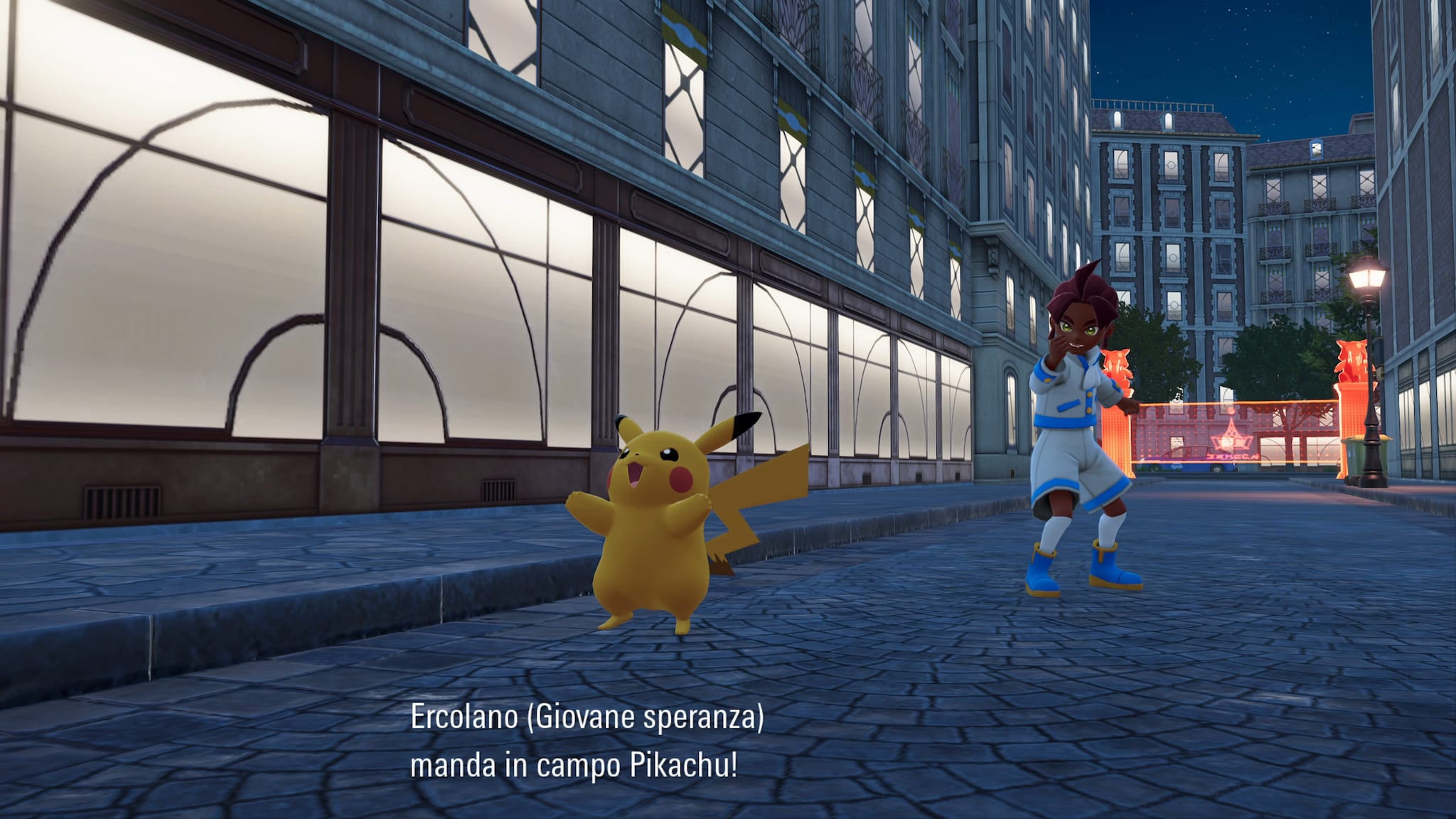 Pokemon Z - A | A screen during the Royale Z --a against other Luminopoli coaches.
