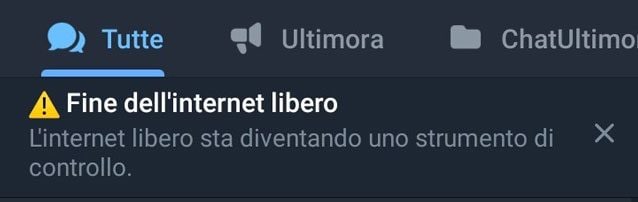 The message appeared on Telegram